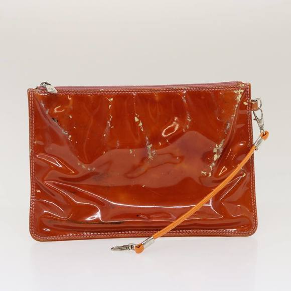 CHANEL Triple Coco Punching Tote Bag Enamel Orange CC Auth jk1312 - Picture 12 of 16